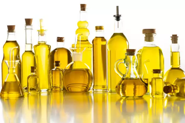 Glass bottles olive oils